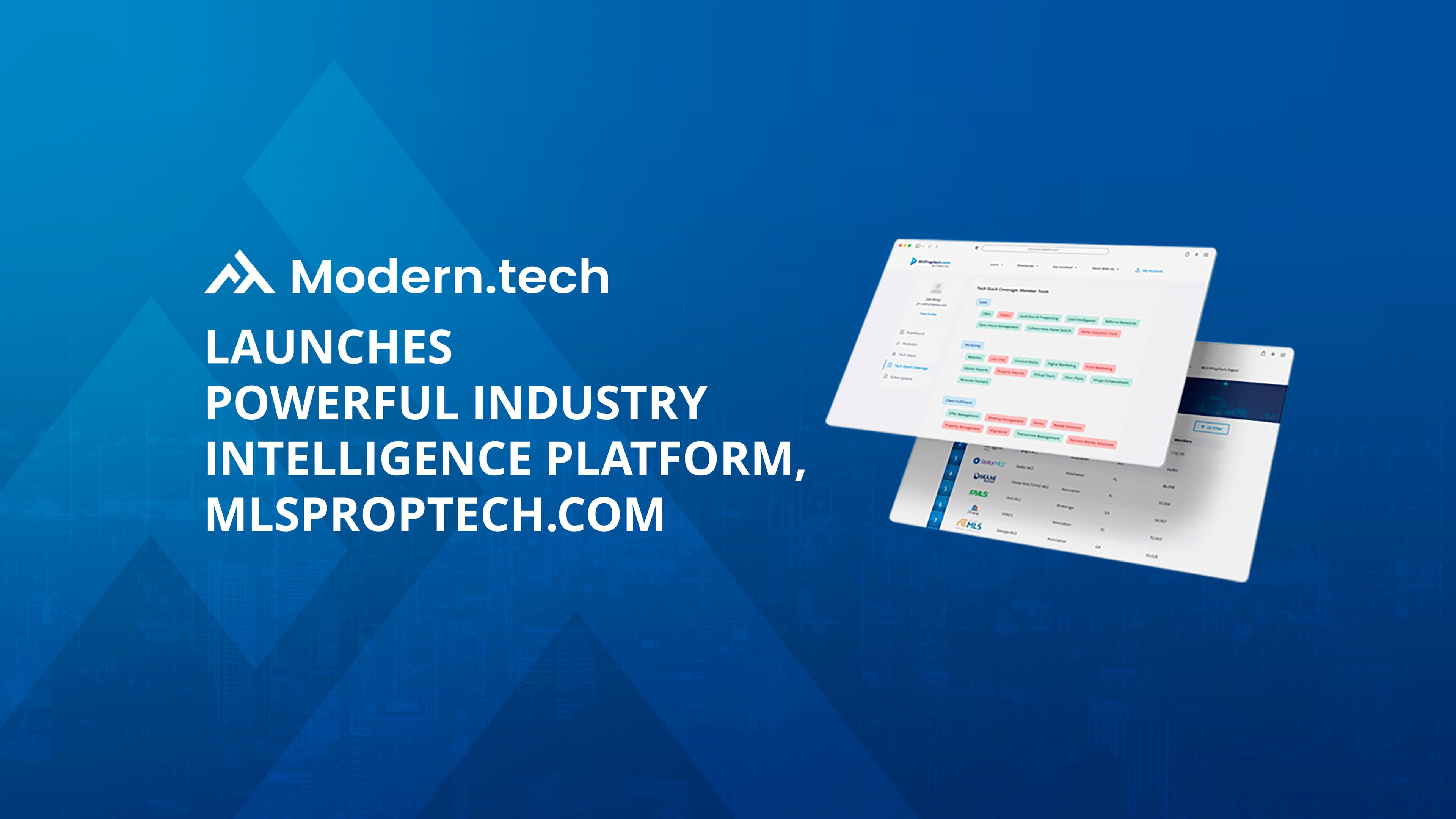 Modern.tech Officially Launches Powerful Industry Intelligence Platform, MLSPropTech.com1